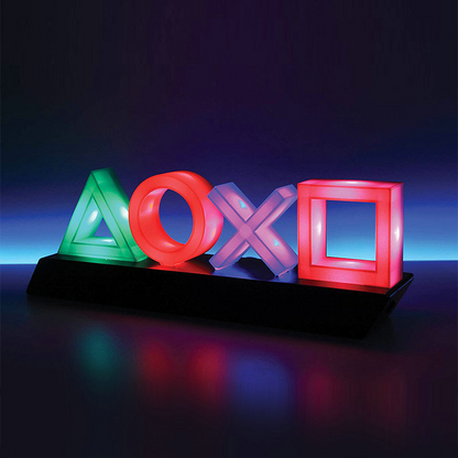 LED Bordlampa PlayStation Symbol – Musikstyrd Dekolampa för Gaming &amp; Sovrum
