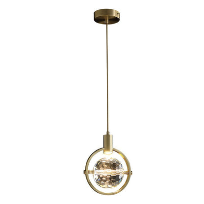 Modern ring kristall LED taklampa