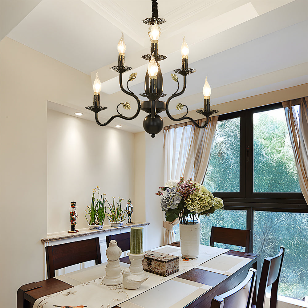 Flemish Style Farmhouse Chandelier | Rustic Iron | Vintage Pendant Fixture | 6/12/16 Lights | Brick by Brick