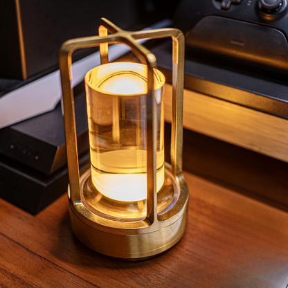 Bordslampa Kristallglas Uppladdningsbart Ljus