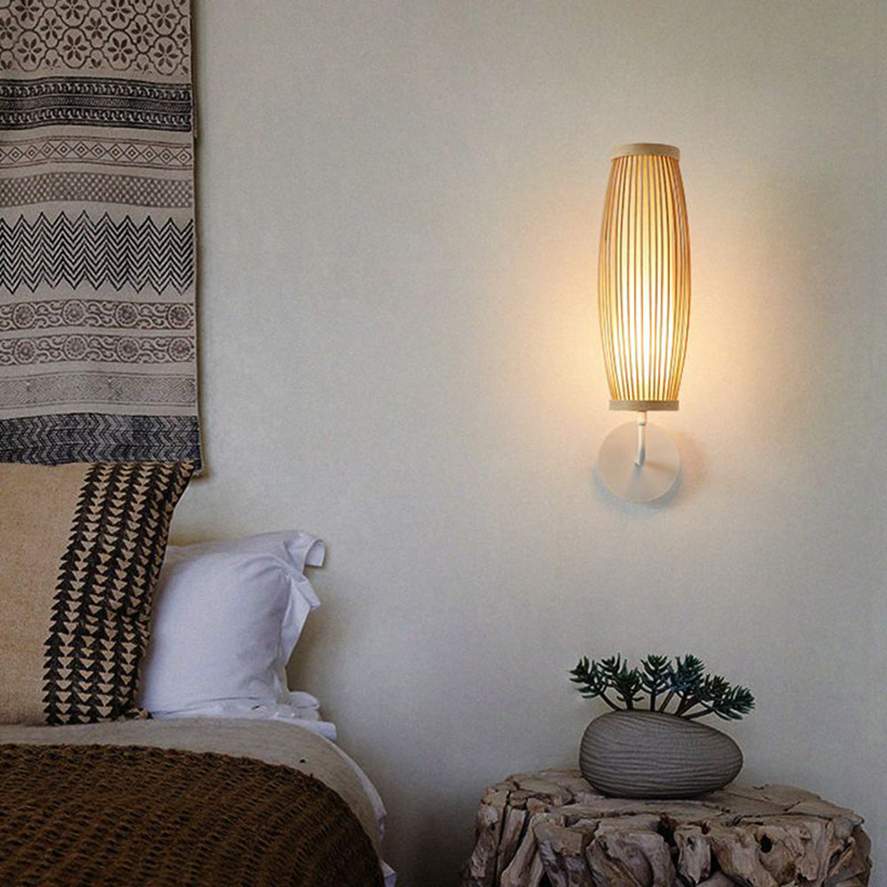 Muto Japansk LED Vägglampa - Inomhus - Sovrum/Vardagsrum - Bambu
