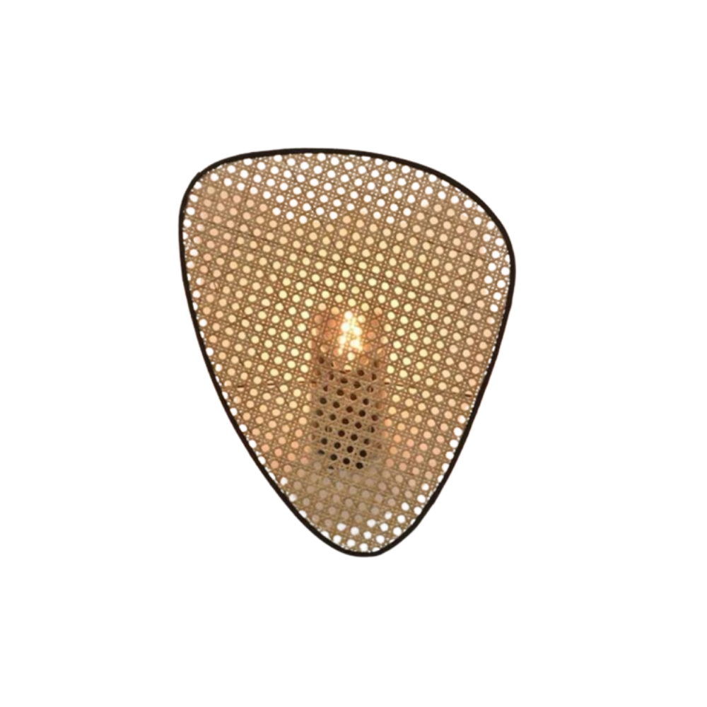 Carvallo – Stilig vägglampa med vävd skärm och mjuk omgivande belysning