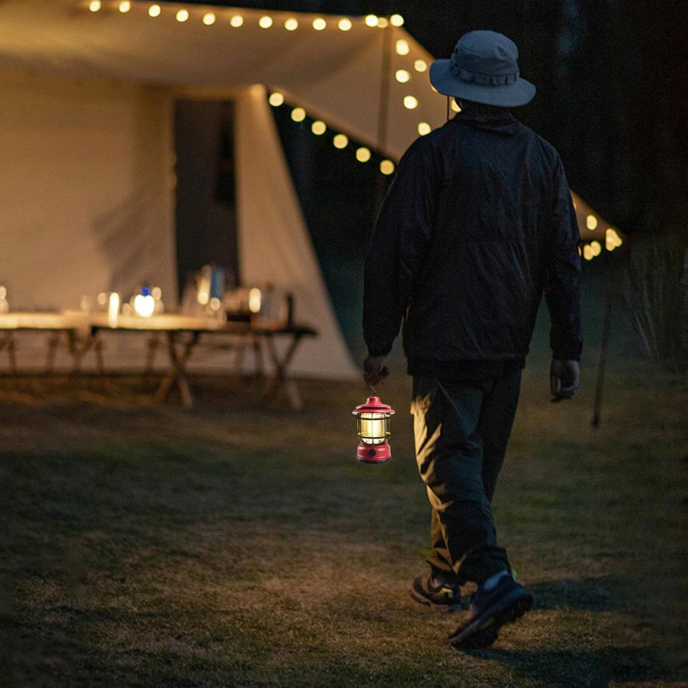 RetroFlame - Vintage LED lykta för utomhusäventyr