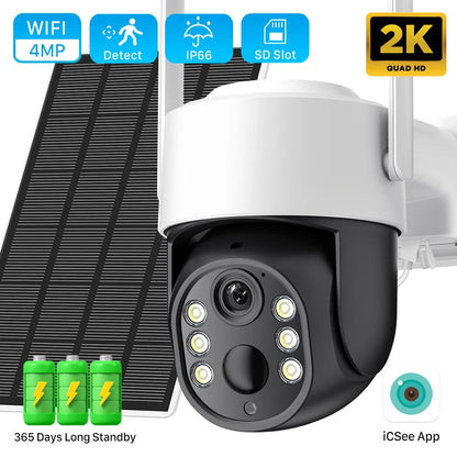 Smart Trådlös Solarburen Övervakningskamera