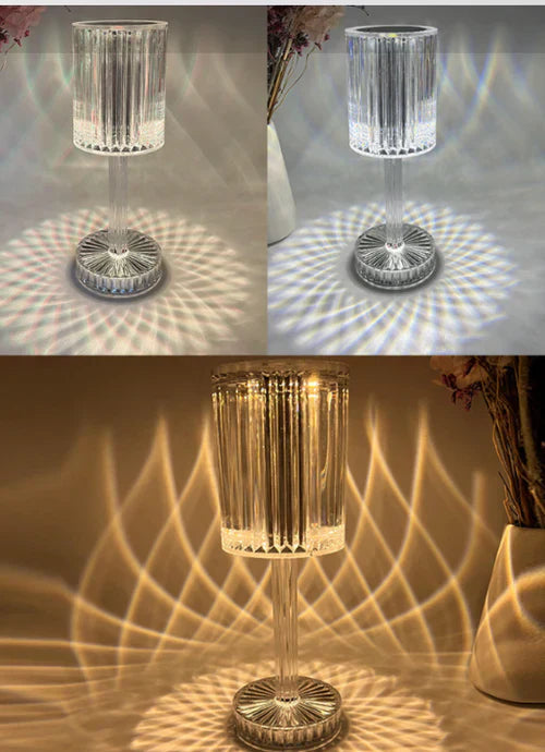 Dimbar kristallbordslampa med modern design