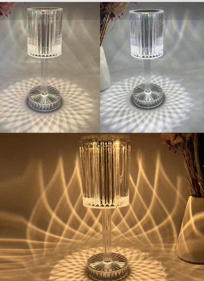 Dimbar kristallbordslampa med modern design