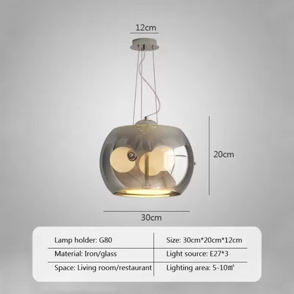 Aurion | Modern glas-LED-hänglampa för kök, vardagsrum och matsal