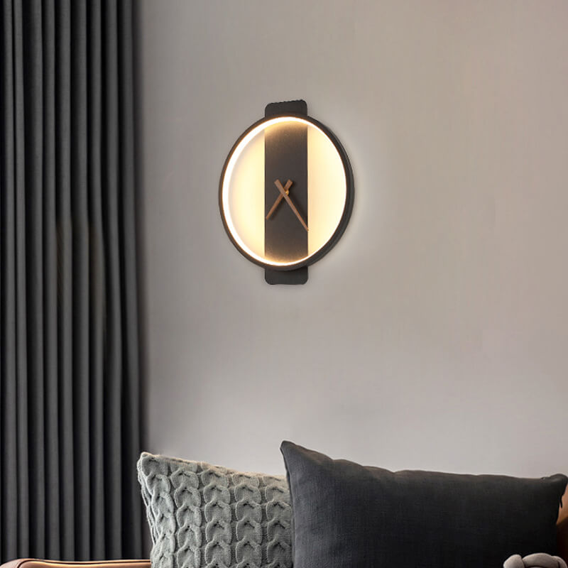 Modern, minimalistisk, klockformad LED-vägglampa med 1 ljus