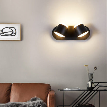 ScandiGlow – Justerbar LED Vägglampa med Cylinderformad Skärm, Finns i 1/2/3 Ljuspunktet