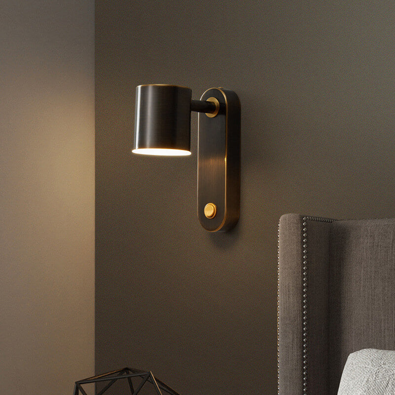 Modern minimalistisk cylindrisk LED-vägglampa med koppar