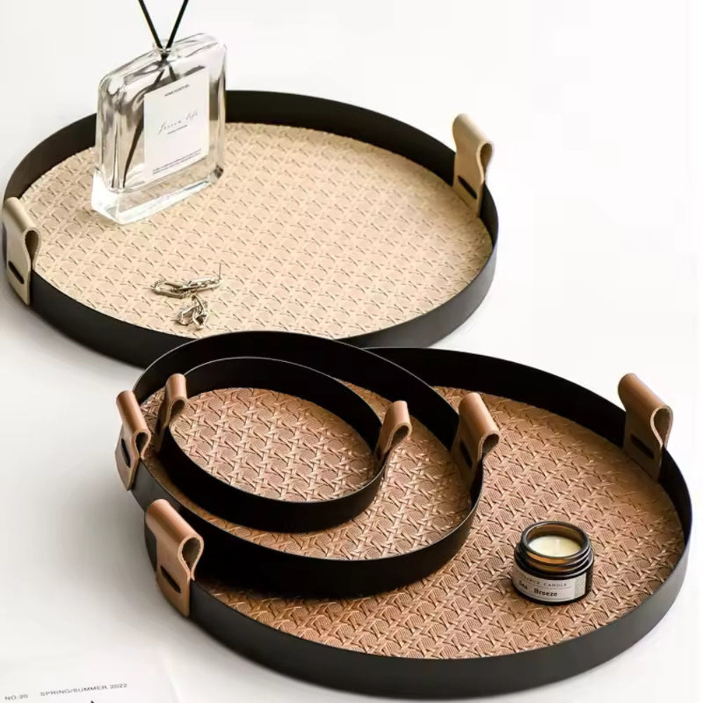 Nordic inspired rattan weave tray