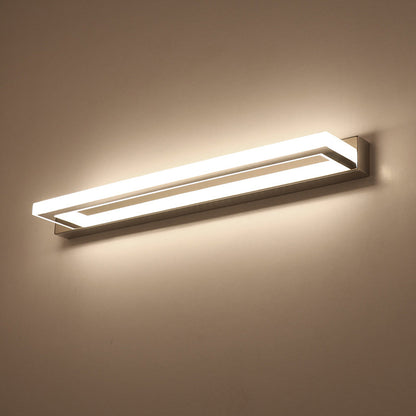Leigh Rektangulär Spegelfront LED Vägglampa - Sovrum Metall/Akryl