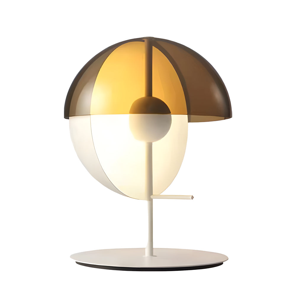 Eclipse - Design Bordslampa med Unik Halv Kula och Rökt Skärm
