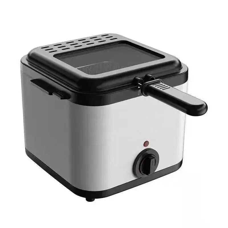 2.5L Mini Elektrisk Fritös – Rostfritt Stål med Korg &amp; Olje Filter Lock
