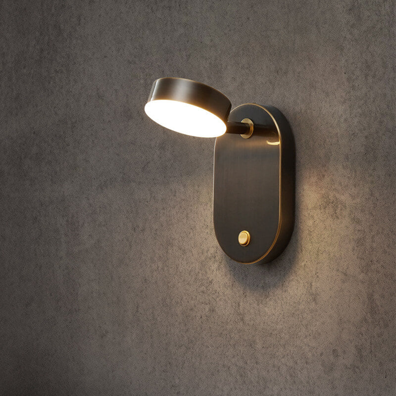 Modern minimalistisk cylindrisk LED-vägglampa med koppar