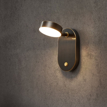 Modern minimalistisk cylindrisk LED-vägglampa med koppar