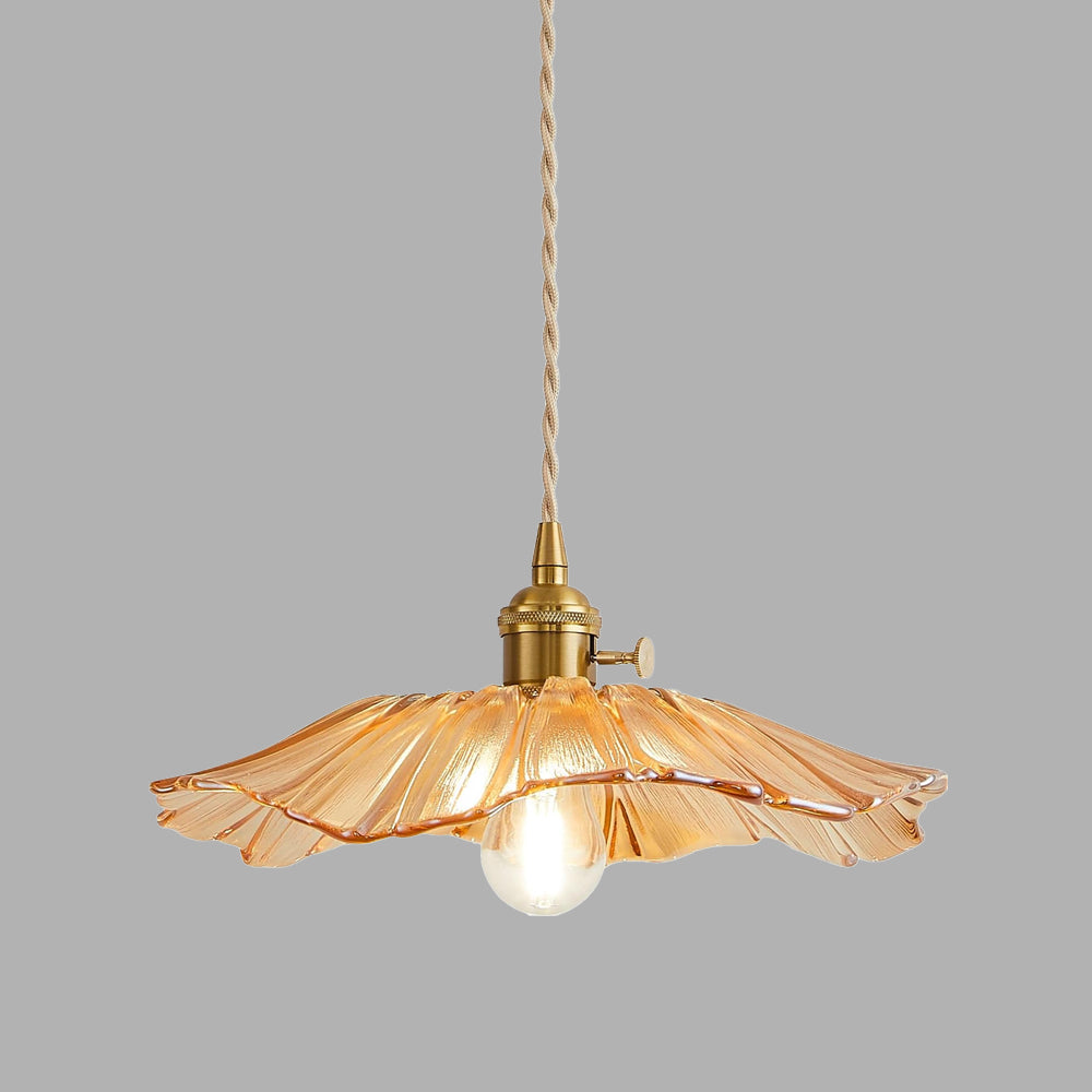 Vintage Floral Glass Pendant Light Fixture for Dining Room - Elegant Retro Design to Illuminate Your Space