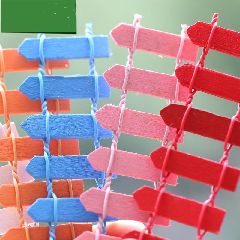 Miniatyr trädgårdsgärde i trä – Färgglad dekoration för feuträdgård och modellbygge