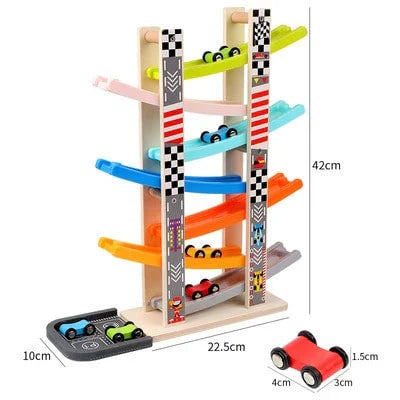 Träbil Ramp Racinbana – Nostalgiskt Skämt för Små Bilälskare