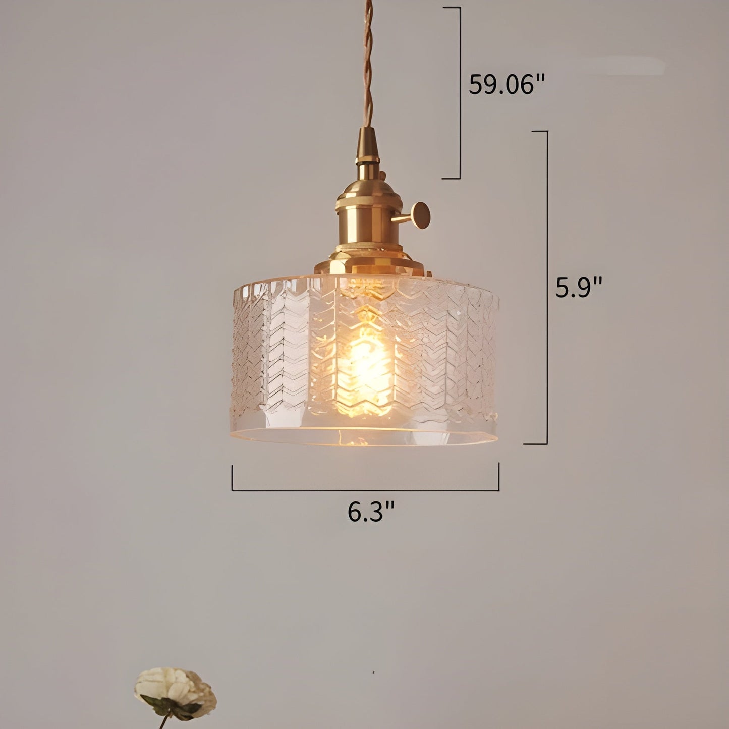 CrystalWave Light – Retro Kort Cylinder LED Hänglampa