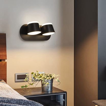 ScandiGlow – Justerbar LED Vägglampa med Cylinderformad Skärm, Finns i 1/2/3 Ljuspunktet