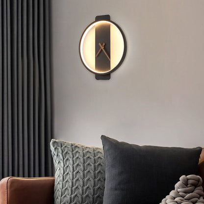 Modern, minimalistisk, klockformad LED-vägglampa med 1 ljus