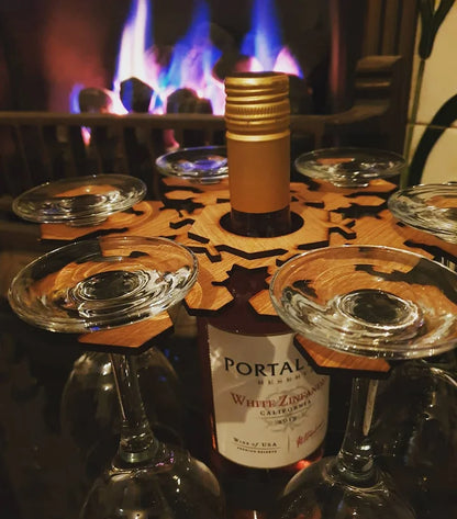 Carvallo - charmigt vinrack i snöflingedesign