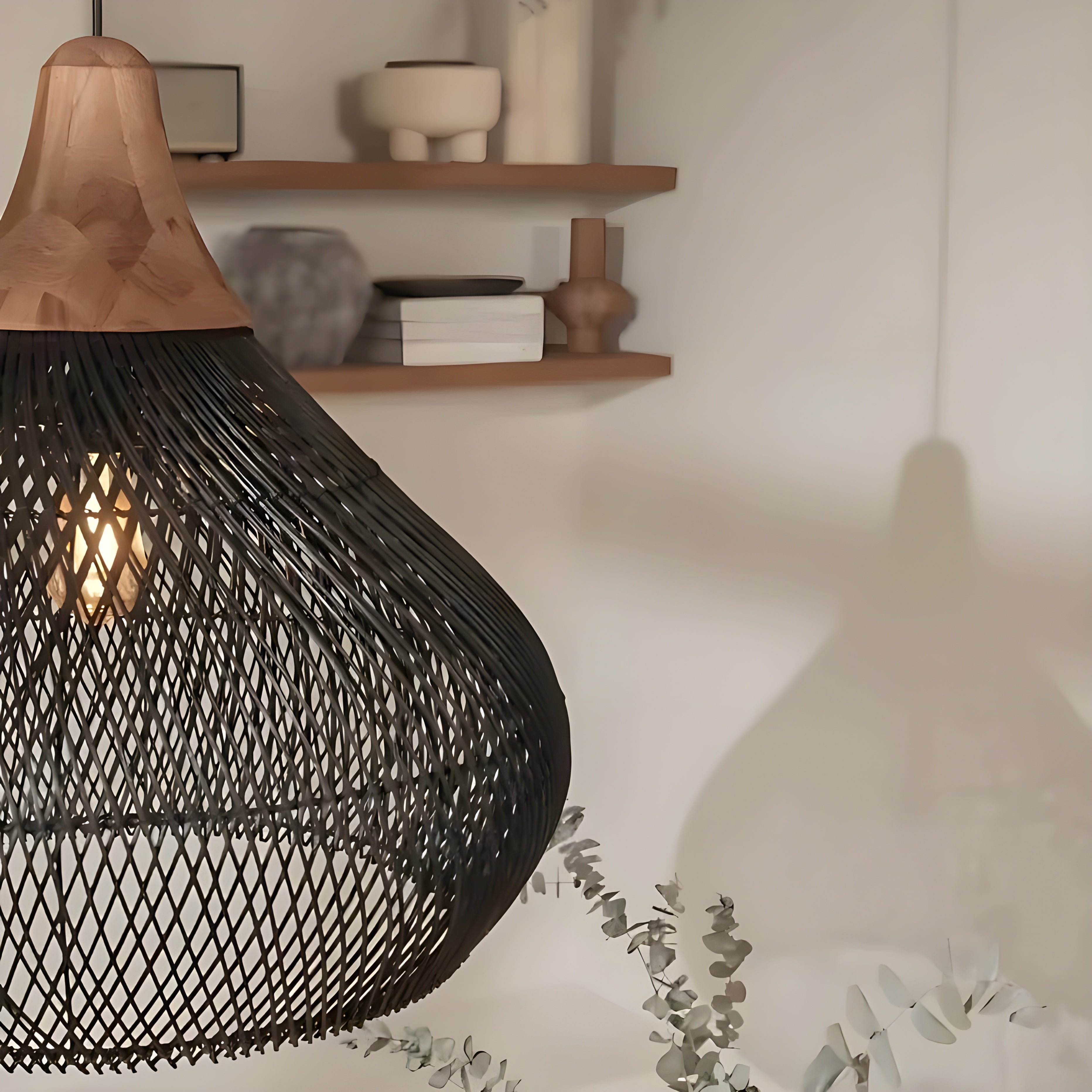 BistroBeam Light - Modern Rattan- taklampa