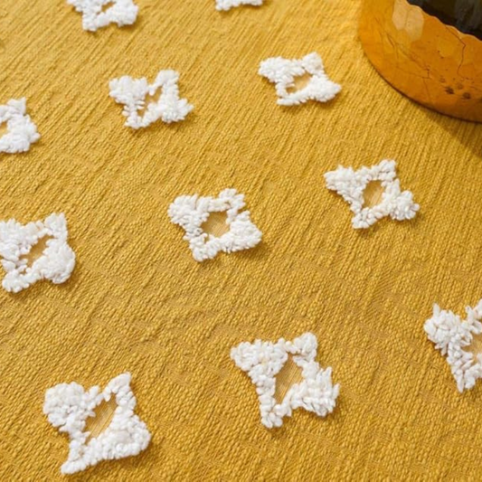 Mångsidig Gul Broderad Quast Duk