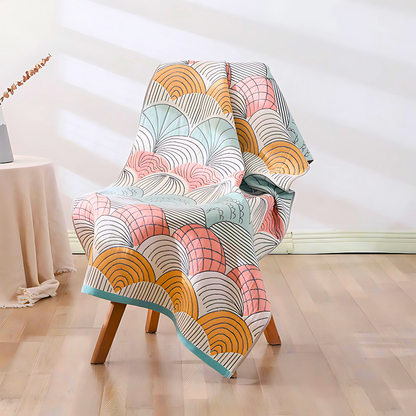 Shell Print Jacquard Bomull Handduk