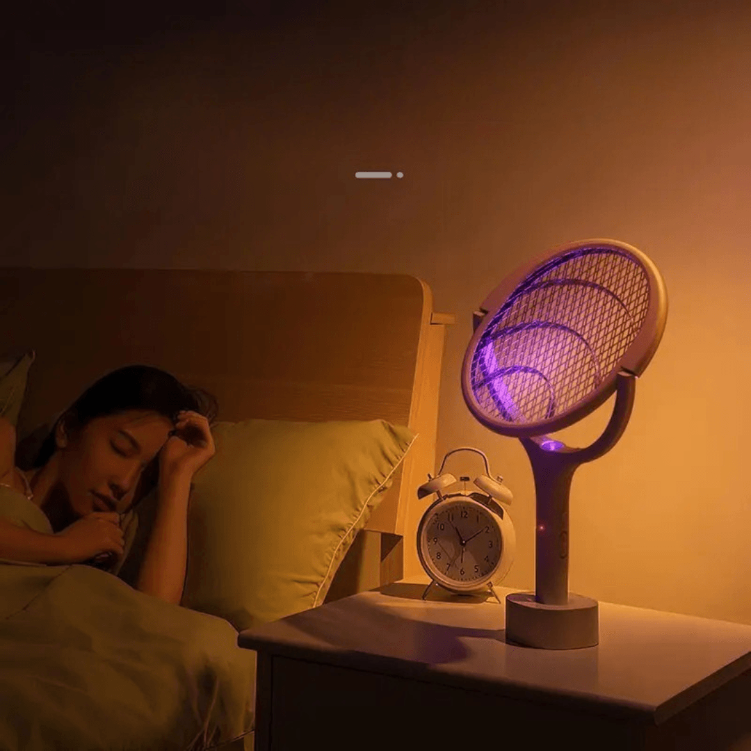 Carvallo Duo Myggavvisare | 2-i-1 Mygglampa & Elektrisk racketslösning | 90° Rotera | Uppladdningsbar & Barnsäker