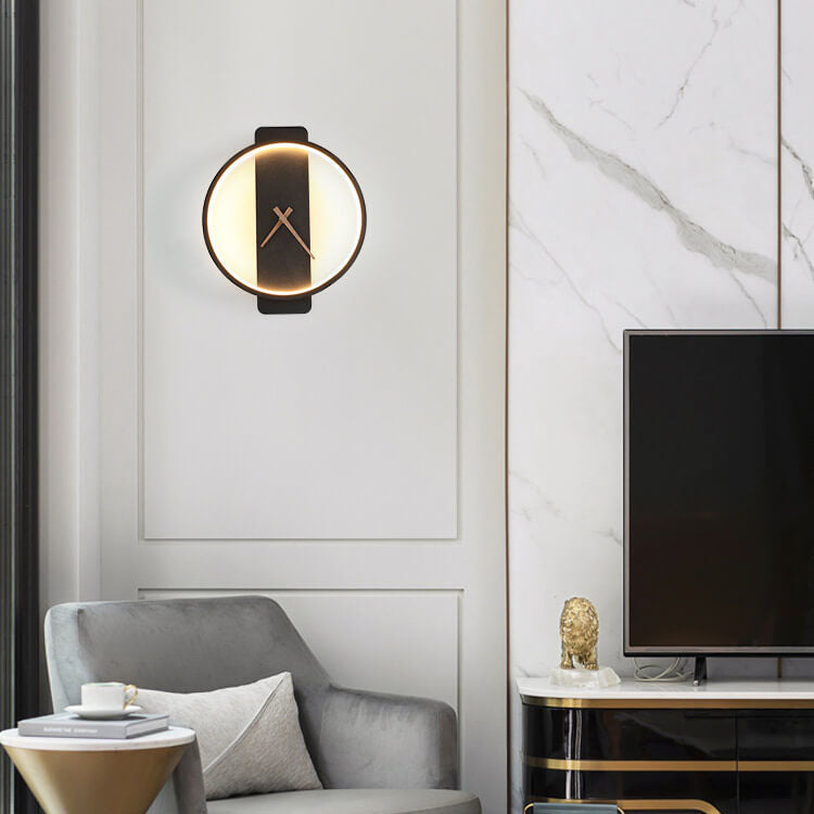Modern, minimalistisk, klockformad LED-vägglampa med 1 ljus