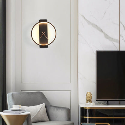Modern, minimalistisk, klockformad LED-vägglampa med 1 ljus