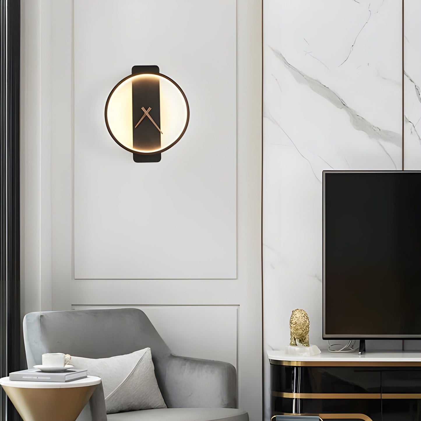 TimeLight - Modern justerbar LED-vägglampa i klockform