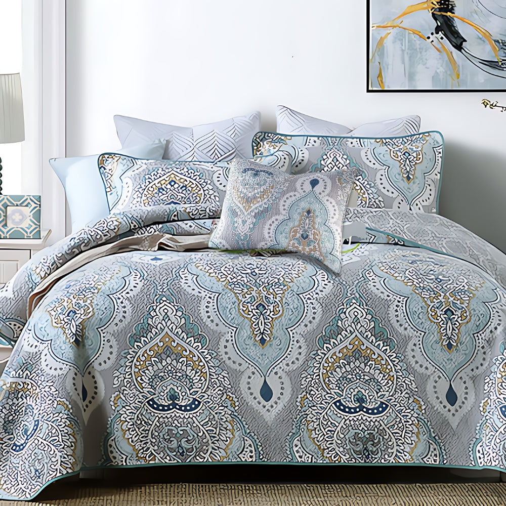 Paisley Aqua Teal Täcke Set