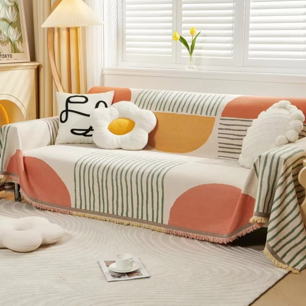 Meringue Chenille Geometri Sofföverdrag