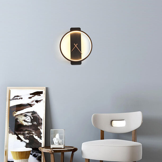 Modern, minimalistisk, klockformad LED-vägglampa med 1 ljus