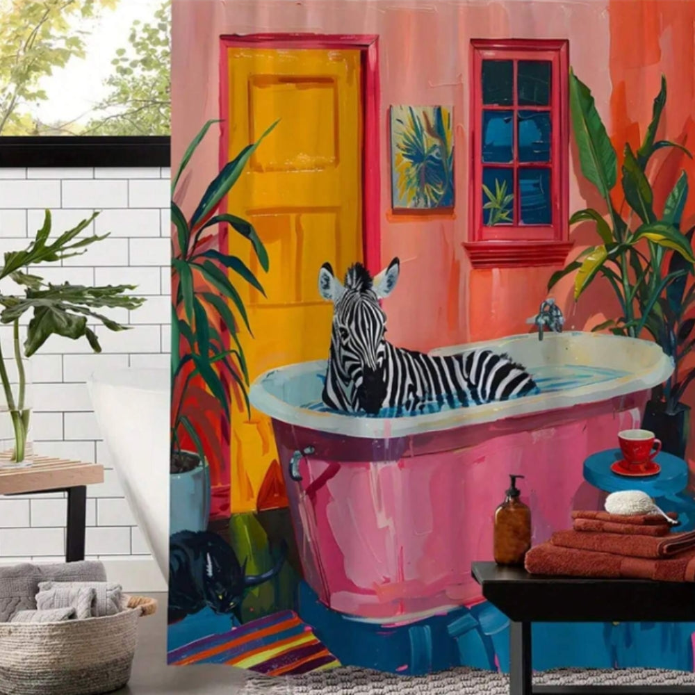 Lekfulla Rosa Zebra Gardin