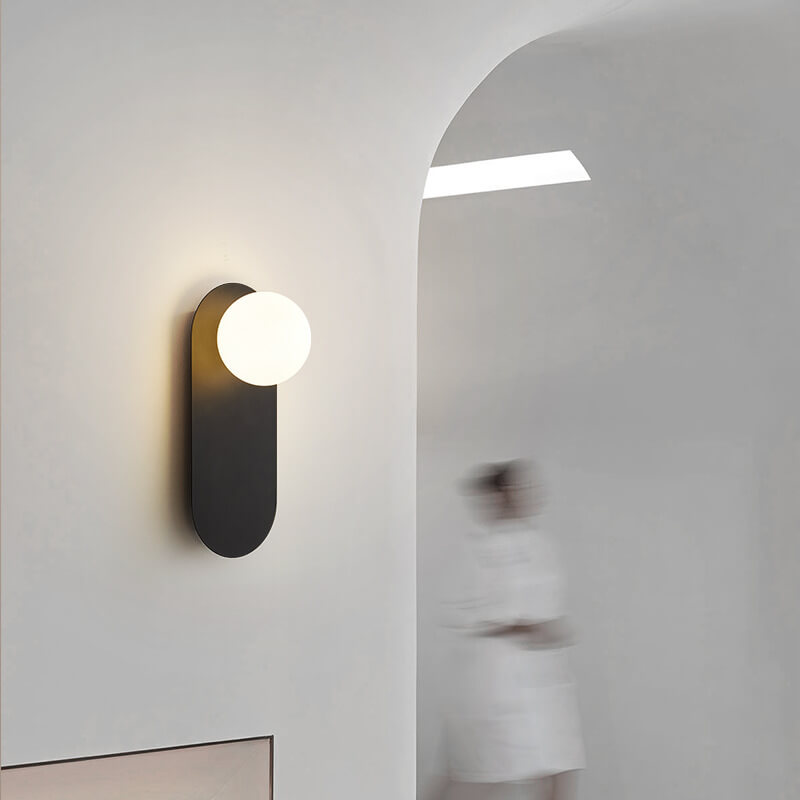 Vägglampa Modern Glasglob Metall Design
