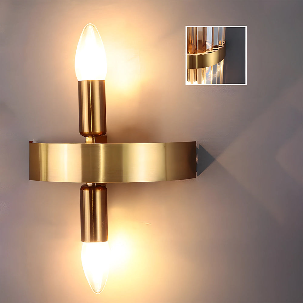 Lyxig Kristallvägglampa | Rostfritt Stål | Modern Vardagsrumsväggsbehäng | Brick by Brick