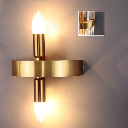 Lyxig Kristallvägglampa | Rostfritt Stål | Modern Vardagsrumsväggsbehäng | Brick by Brick