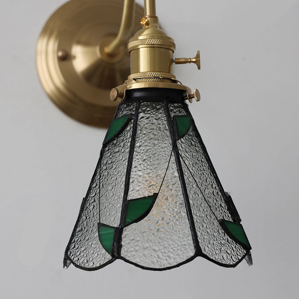Vägglampa med vintage glas skugga armatur