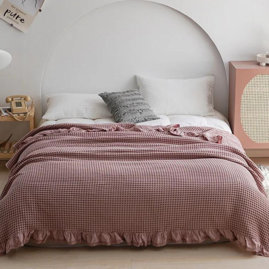 Olivia Waffle Kastanjefilt