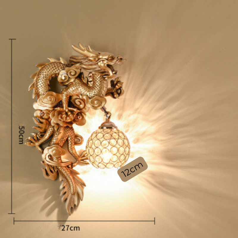LuxeFlame - Draken Phoenix Vägglampa | Mystisk LED Belysning