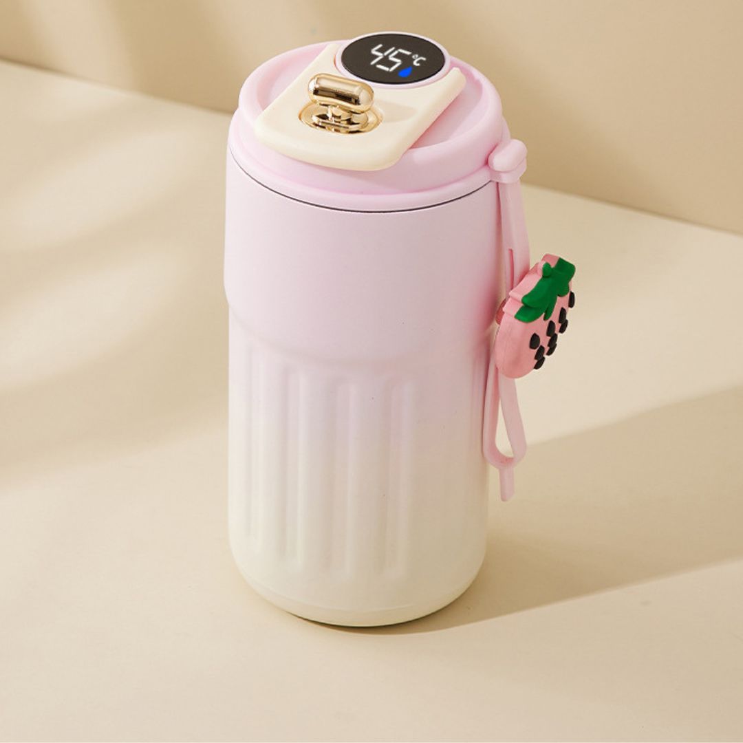 Rostfritt stål kaffekopp med LED temperaturvisning 450 ML