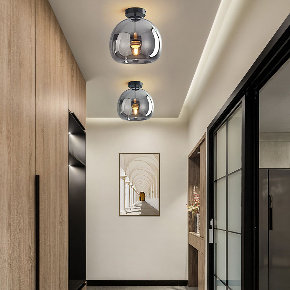 Moderna Taklampor med Retro Koppar och Glasdesign