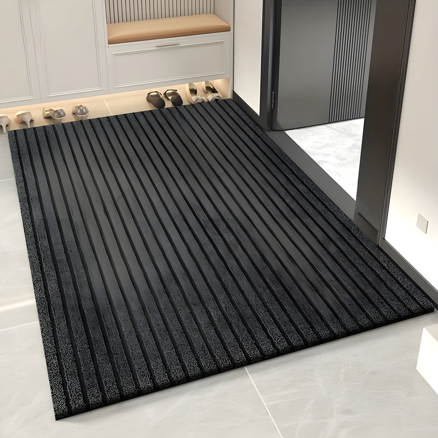 SlipSafe Golvmatta -Randig väderbeständig halkskyddsmatta