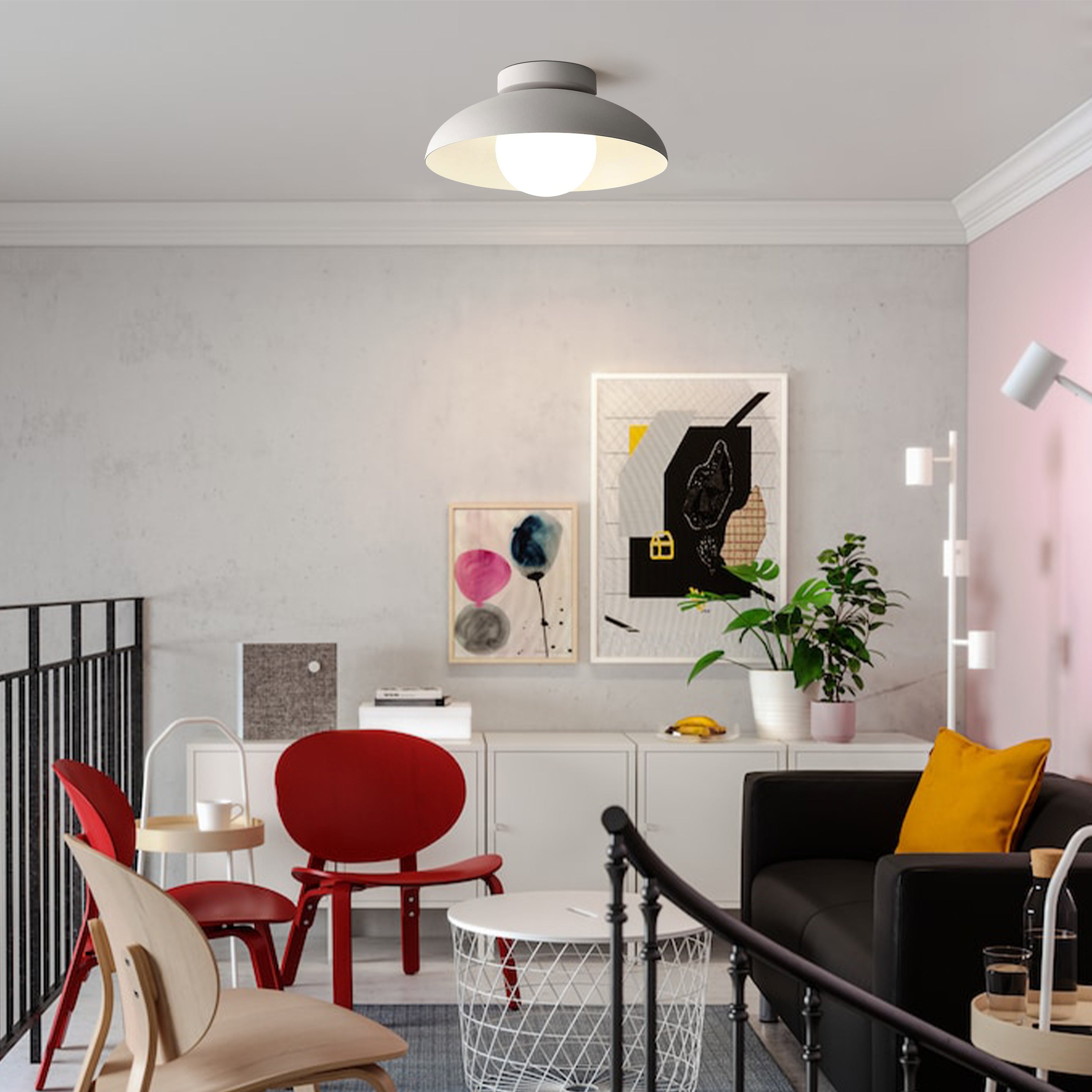 Modern Metallisk Semi-Flush Taklampa för Hallen