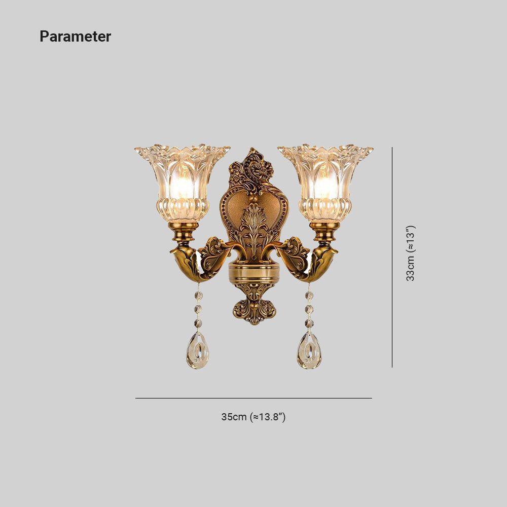 Amélie Vintage Vägglampa - Inomhus - Tvålampor - Guld - Sovrum/Vardagsrum - Metall