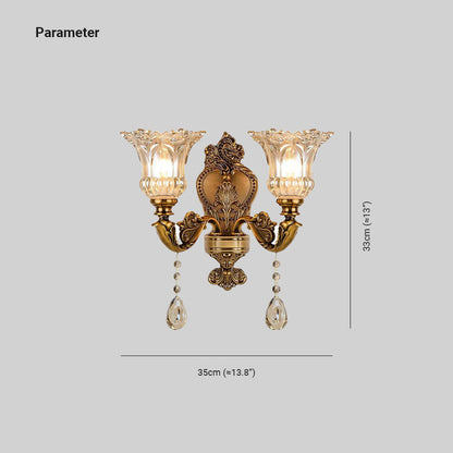 Amélie Vintage Vägglampa - Inomhus - Tvålampor - Guld - Sovrum/Vardagsrum - Metall